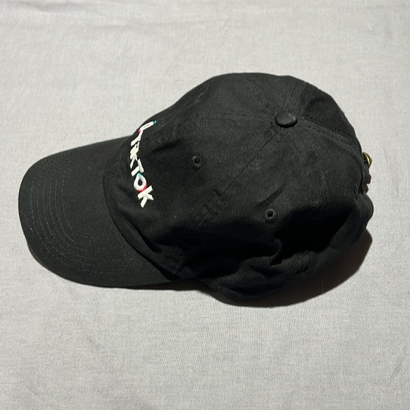 Tik Tok Baseball Hat Cap Black with Embroidered Logo Unisex Adjustable Strapback - Picture 2 of 10